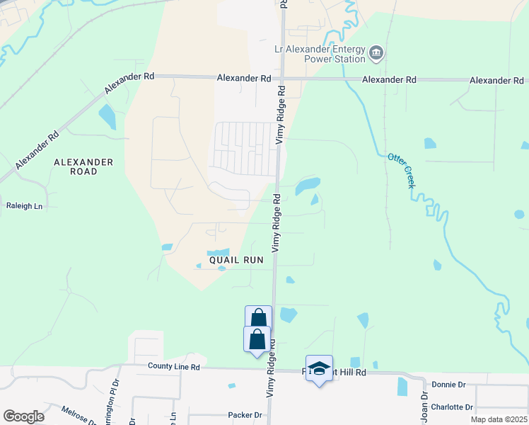 map of restaurants, bars, coffee shops, grocery stores, and more near 12548-12924 Pleasant Hill Road in Alexander
