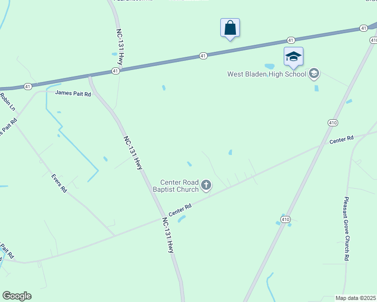 map of restaurants, bars, coffee shops, grocery stores, and more near 8817 North Carolina 41 in Bladenboro
