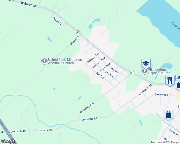map of restaurants, bars, coffee shops, grocery stores, and more near 2309 3rd Avenue in Elizabethtown