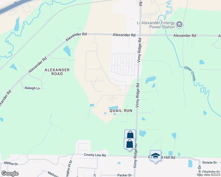 map of restaurants, bars, coffee shops, grocery stores, and more near 13705 Pleasant Hill Road in Alexander