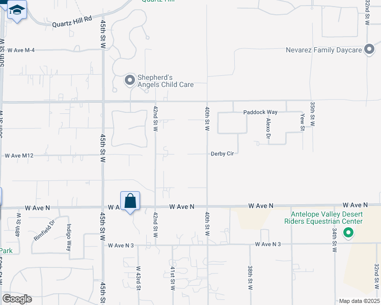 map of restaurants, bars, coffee shops, grocery stores, and more near Derby Circle in Lancaster