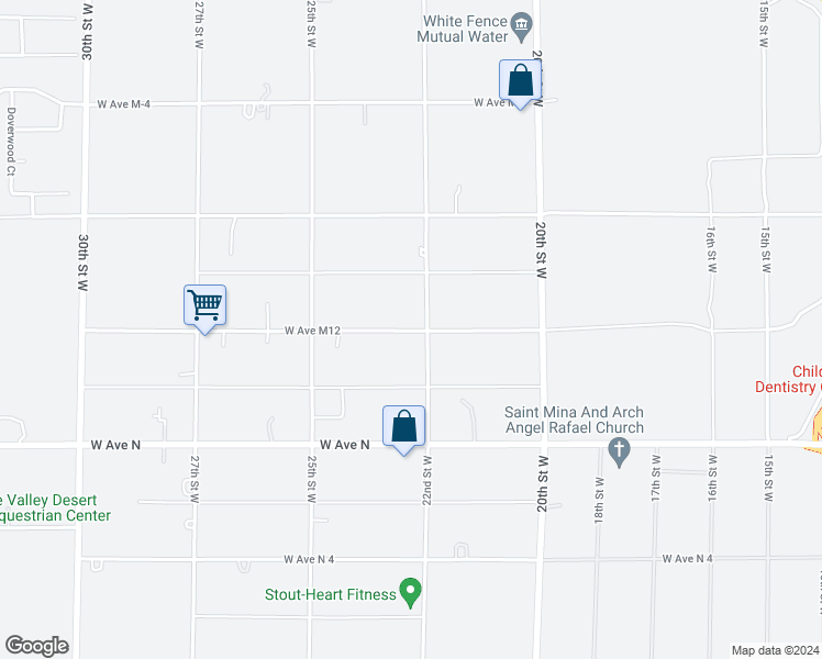 map of restaurants, bars, coffee shops, grocery stores, and more near 2241 West Avenue M 12 in Palmdale