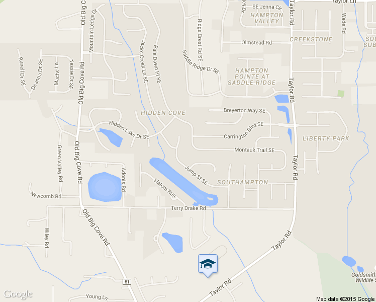map of restaurants, bars, coffee shops, grocery stores, and more near 5053 Montauk Trail Southeast in Owens Cross Roads