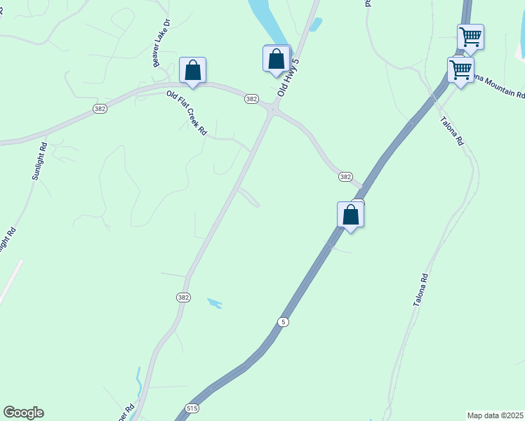 map of restaurants, bars, coffee shops, grocery stores, and more near 117 Horseshoe Circle in Ellijay