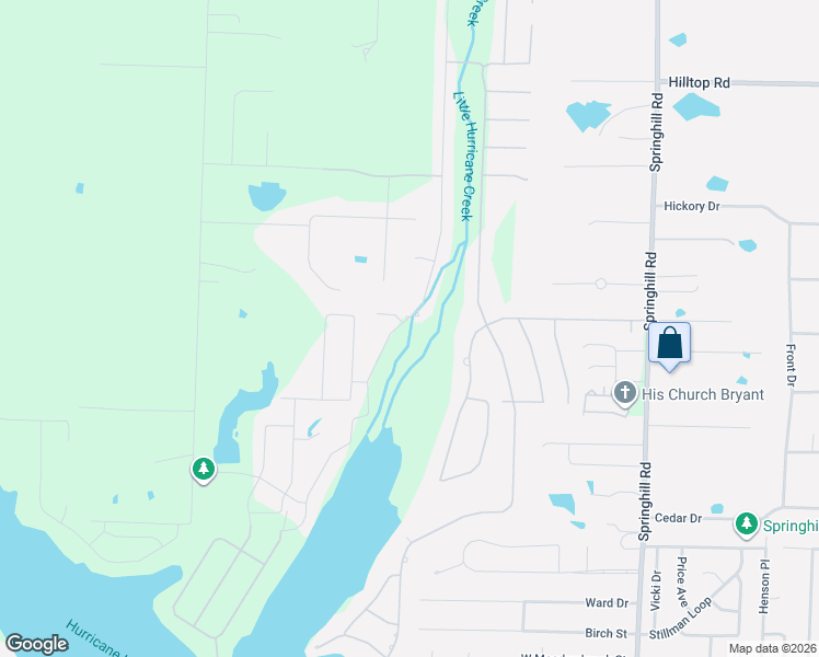 map of restaurants, bars, coffee shops, grocery stores, and more near 7648 South Shoreline Boulevard in Benton