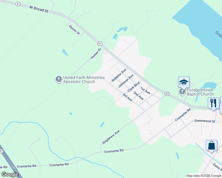 map of restaurants, bars, coffee shops, grocery stores, and more near 2403 3rd Avenue in Elizabethtown