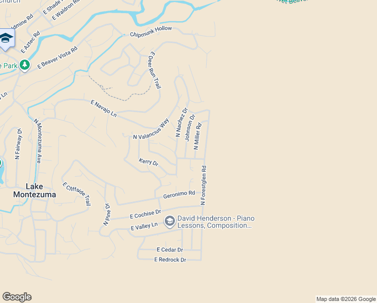 map of restaurants, bars, coffee shops, grocery stores, and more near 4535 Johnson Drive in Lake Montezuma