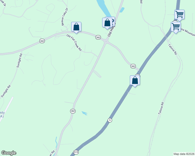 map of restaurants, bars, coffee shops, grocery stores, and more near 147 Horseshoe Circle in Ellijay
