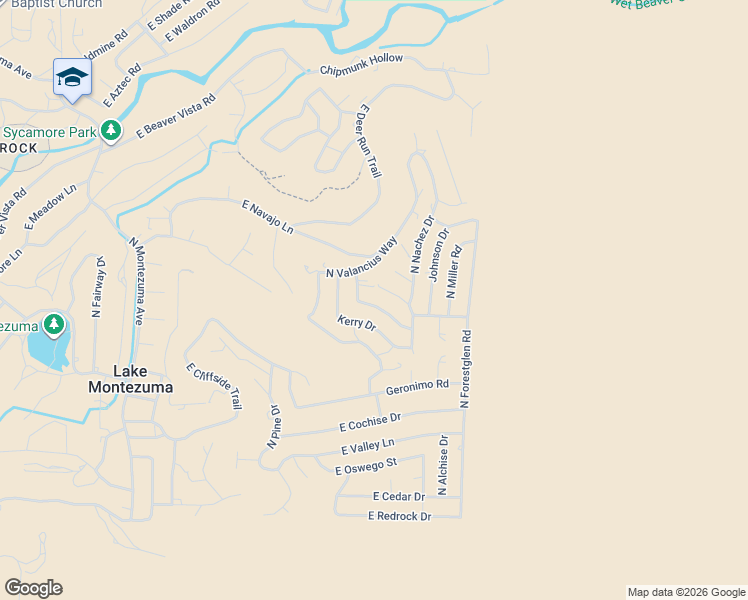 map of restaurants, bars, coffee shops, grocery stores, and more near 4752 Smoke Signal Way in Lake Montezuma
