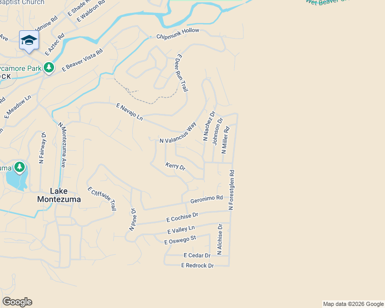 map of restaurants, bars, coffee shops, grocery stores, and more near 4825 East Lavin Lane in Lake Montezuma