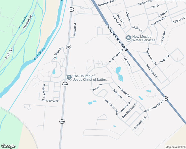 map of restaurants, bars, coffee shops, grocery stores, and more near 1605 Tommy Armour Court in Belen