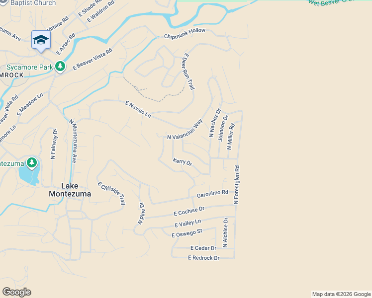map of restaurants, bars, coffee shops, grocery stores, and more near 4752 Smoke Signal Way in Lake Montezuma