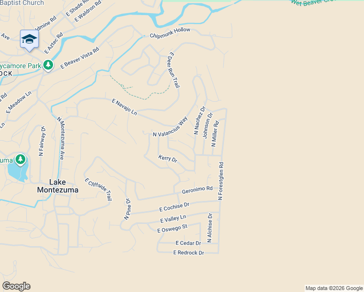 map of restaurants, bars, coffee shops, grocery stores, and more near 4825 East Lavin Lane in Lake Montezuma