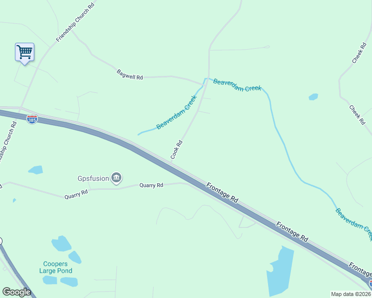 map of restaurants, bars, coffee shops, grocery stores, and more near 121 Cook Road in Gray Court