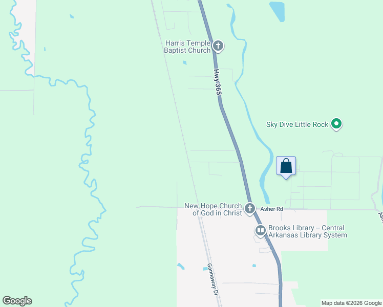 map of restaurants, bars, coffee shops, grocery stores, and more near 5105 Lowden Road in Little Rock
