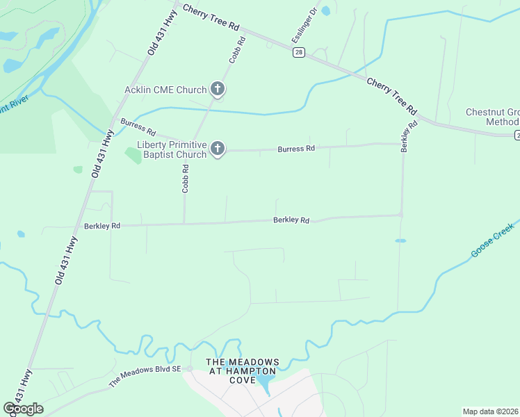 map of restaurants, bars, coffee shops, grocery stores, and more near 369 Berkley Road in Gurley