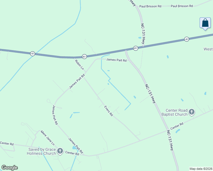 map of restaurants, bars, coffee shops, grocery stores, and more near 536 Evers Road in Bladenboro