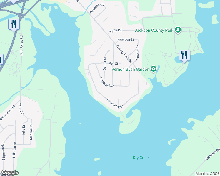 map of restaurants, bars, coffee shops, grocery stores, and more near 2002 Virginia Avenue in Scottsboro