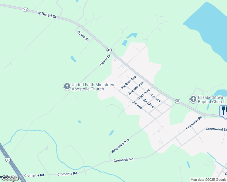 map of restaurants, bars, coffee shops, grocery stores, and more near 2505 3rd Avenue in Elizabethtown
