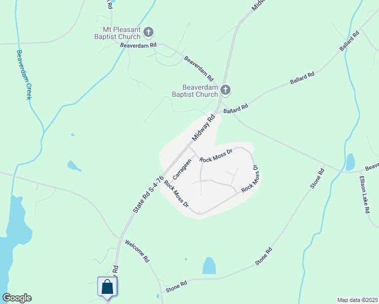 map of restaurants, bars, coffee shops, grocery stores, and more near 100 Irish Moss Drive in Williamston