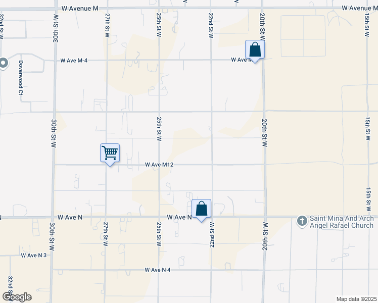 map of restaurants, bars, coffee shops, grocery stores, and more near 2241 West Avenue M12 in Palmdale