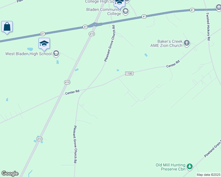map of restaurants, bars, coffee shops, grocery stores, and more near 1479 Center Road in Bladenboro