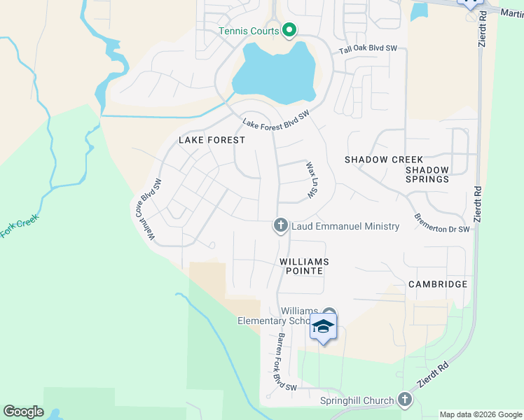 map of restaurants, bars, coffee shops, grocery stores, and more near 16 Crimson Cloud Southwest in Huntsville