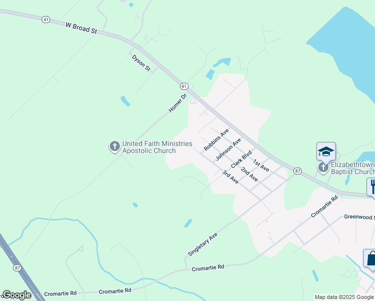 map of restaurants, bars, coffee shops, grocery stores, and more near 2509 3rd Avenue in Elizabethtown