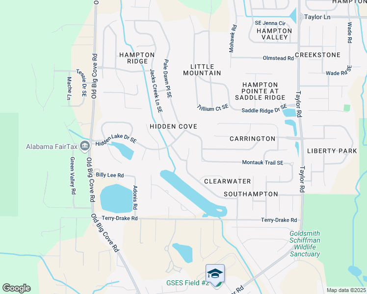 map of restaurants, bars, coffee shops, grocery stores, and more near 4518 Hidden Lake Drive Southeast in Owens Cross Roads
