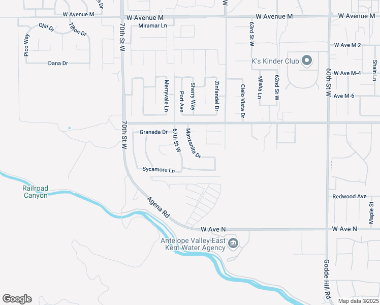 map of restaurants, bars, coffee shops, grocery stores, and more near 41507 Manzanita Drive in Palmdale