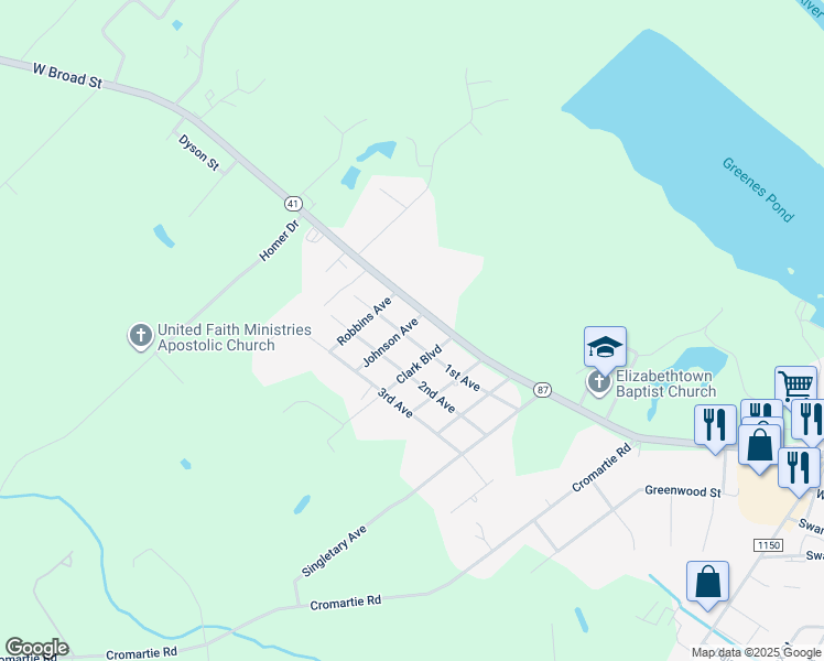 map of restaurants, bars, coffee shops, grocery stores, and more near 2304 1st Avenue in Elizabethtown