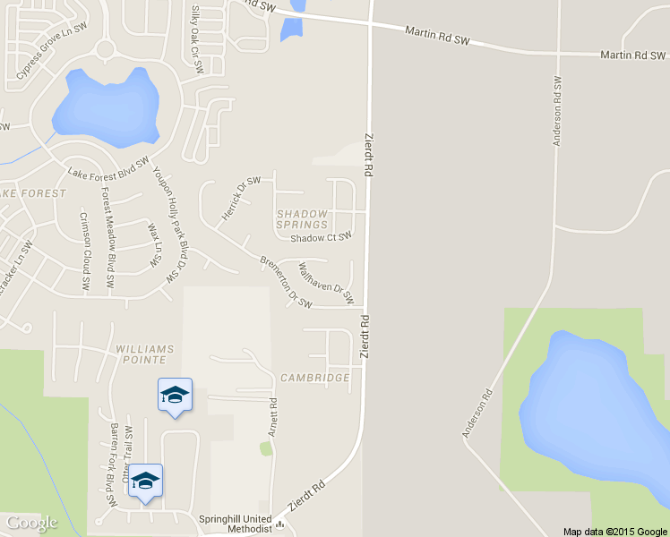 map of restaurants, bars, coffee shops, grocery stores, and more near 128 Cloverwood Drive Southwest in Huntsville