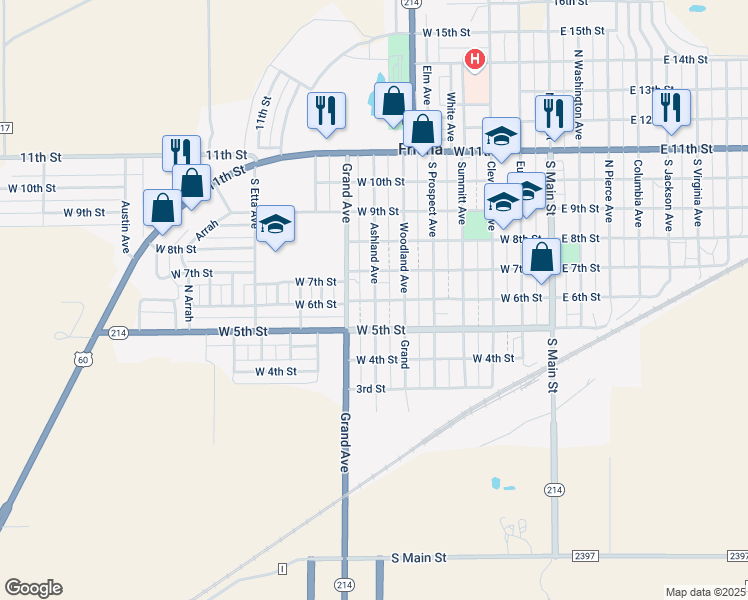 map of restaurants, bars, coffee shops, grocery stores, and more near 702 West 6th Street in Friona