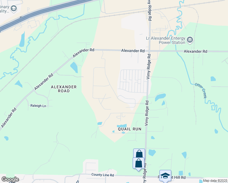 map of restaurants, bars, coffee shops, grocery stores, and more near 13254-13260 Pleasant Hill Road in Alexander