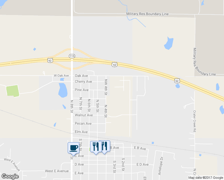 map of restaurants, bars, coffee shops, grocery stores, and more near 216 Northwest Cherry Avenue in Cache