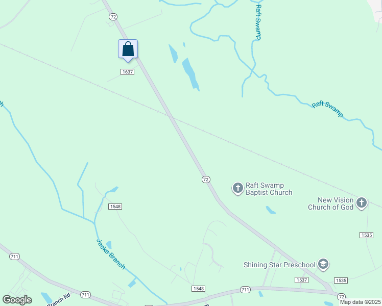 map of restaurants, bars, coffee shops, grocery stores, and more near North Carolina Highway 72 in Robeson County