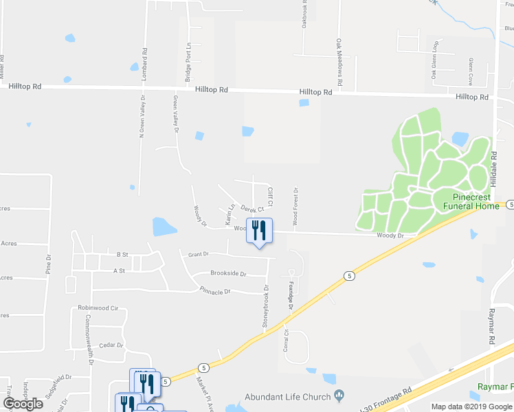 map of restaurants, bars, coffee shops, grocery stores, and more near 4602 Meadow Ridge Lane in Alexander