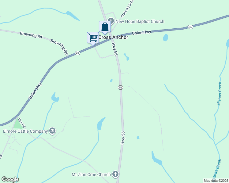 map of restaurants, bars, coffee shops, grocery stores, and more near 12170 South Carolina 56 in Cross Anchor