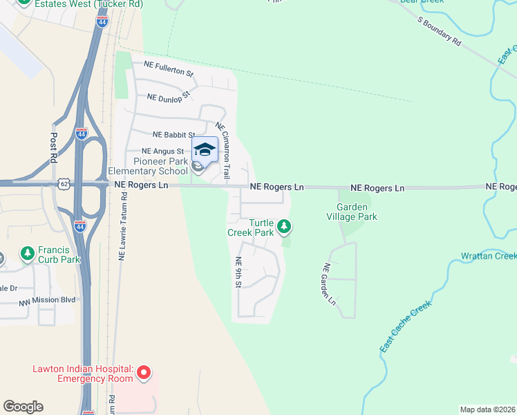 map of restaurants, bars, coffee shops, grocery stores, and more near 912 Northeast Dove Lane in Lawton