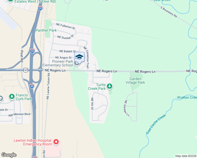 map of restaurants, bars, coffee shops, grocery stores, and more near 902 Northeast Dove Lane in Lawton