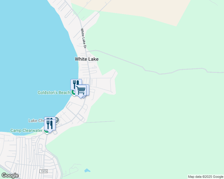 map of restaurants, bars, coffee shops, grocery stores, and more near Amethyst Circle in White Lake