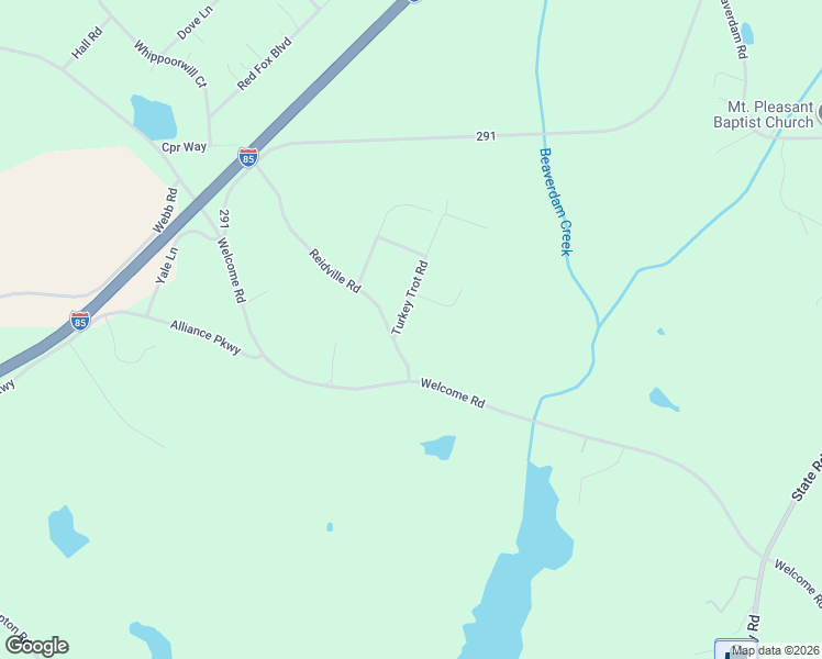 map of restaurants, bars, coffee shops, grocery stores, and more near 100 Turkey Trot Road in Williamston