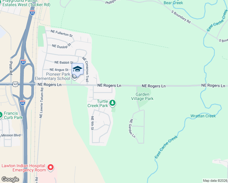 map of restaurants, bars, coffee shops, grocery stores, and more near 2903 Northeast Tortoise Drive in Lawton