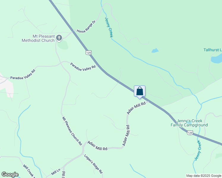 map of restaurants, bars, coffee shops, grocery stores, and more near 5171 US Highway 129 in Cleveland