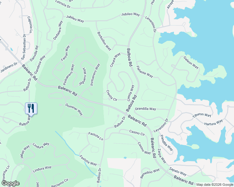 map of restaurants, bars, coffee shops, grocery stores, and more near 6 Cresta Place in Hot Springs Village