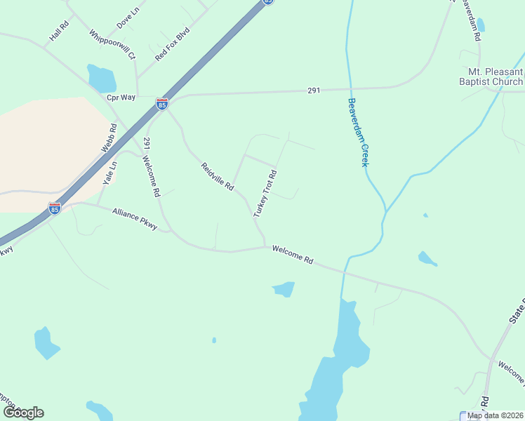 map of restaurants, bars, coffee shops, grocery stores, and more near 100 Turkey Trot Road in Williamston