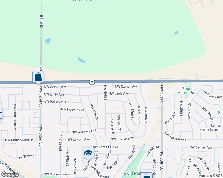 map of restaurants, bars, coffee shops, grocery stores, and more near 4216 Northwest Lindy Avenue in Lawton