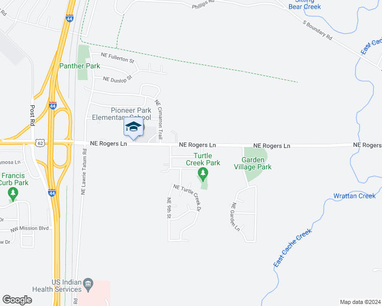 map of restaurants, bars, coffee shops, grocery stores, and more near 912 Northeast Dove Lane in Lawton