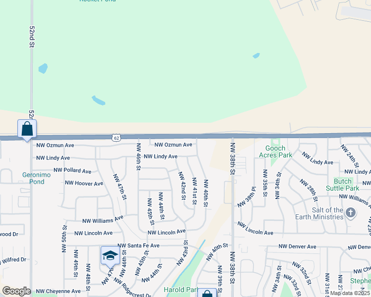map of restaurants, bars, coffee shops, grocery stores, and more near 4008 Northwest Ozmun Avenue in Lawton