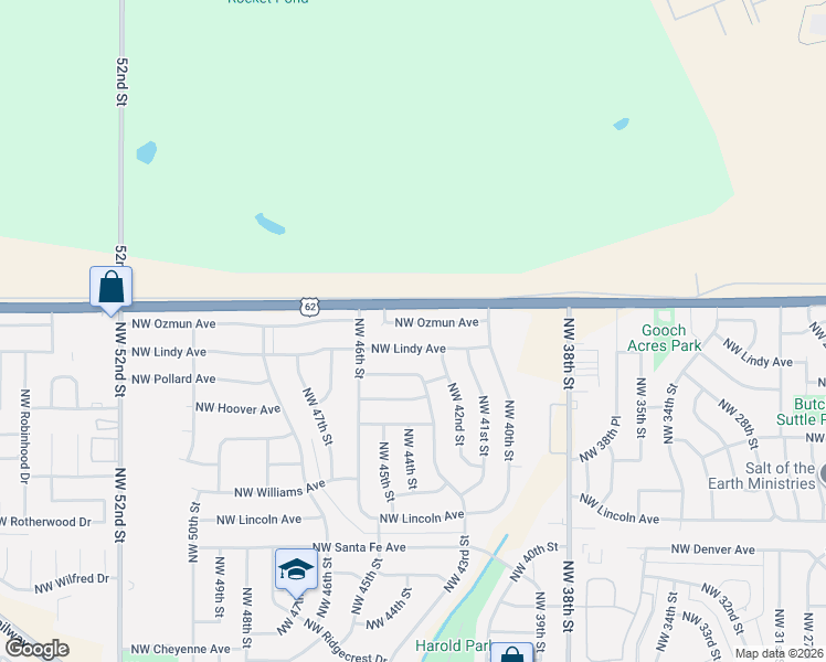 map of restaurants, bars, coffee shops, grocery stores, and more near 4216 Northwest Lindy Avenue in Lawton